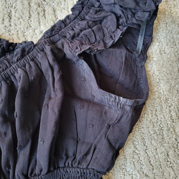 Women's FOROLAV Off Shoulder Flowy Romper – Black – Size S – NWT - Picture 4 of 13